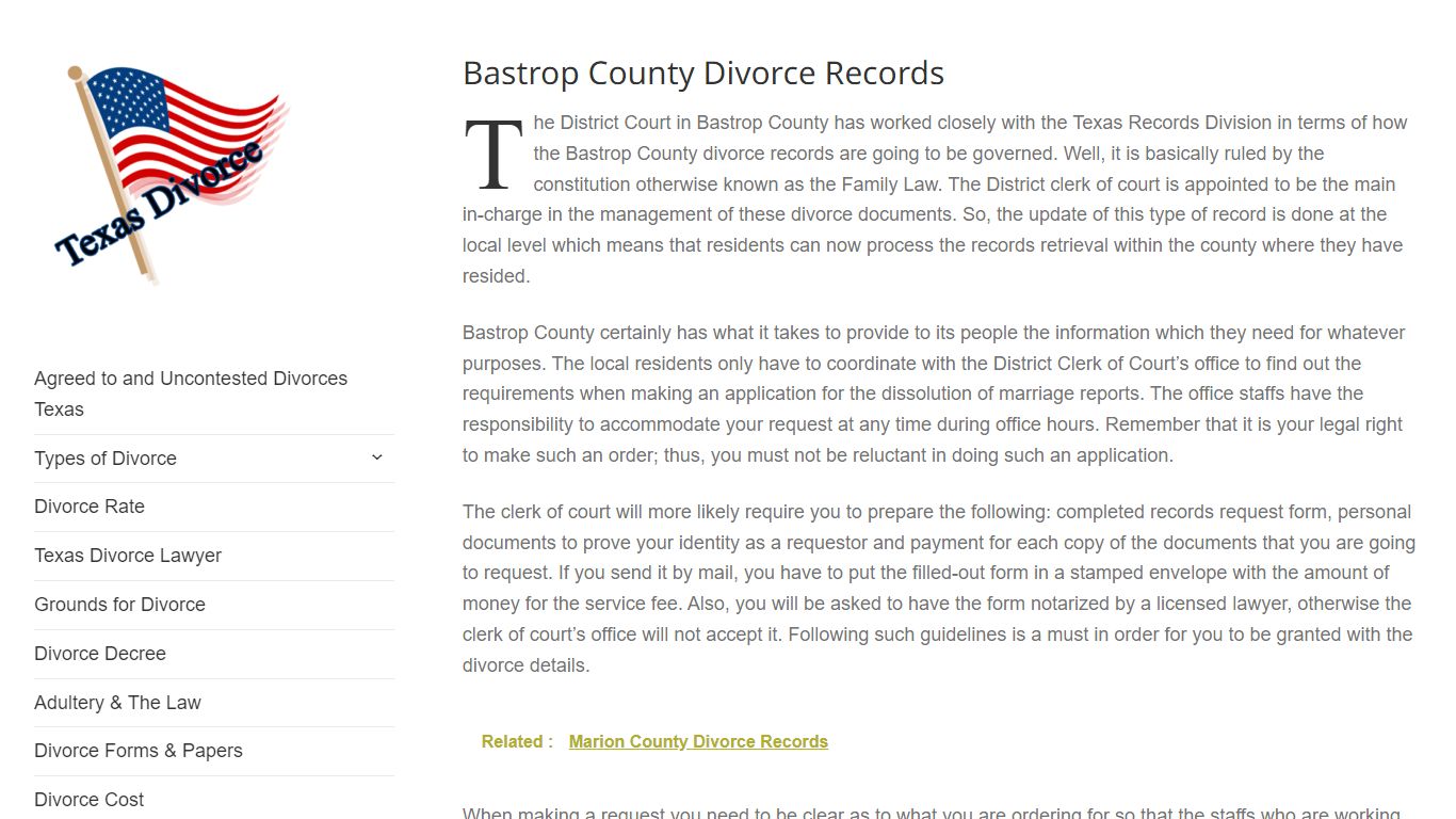 Bastrop County Divorce Records – Divorce in Texas