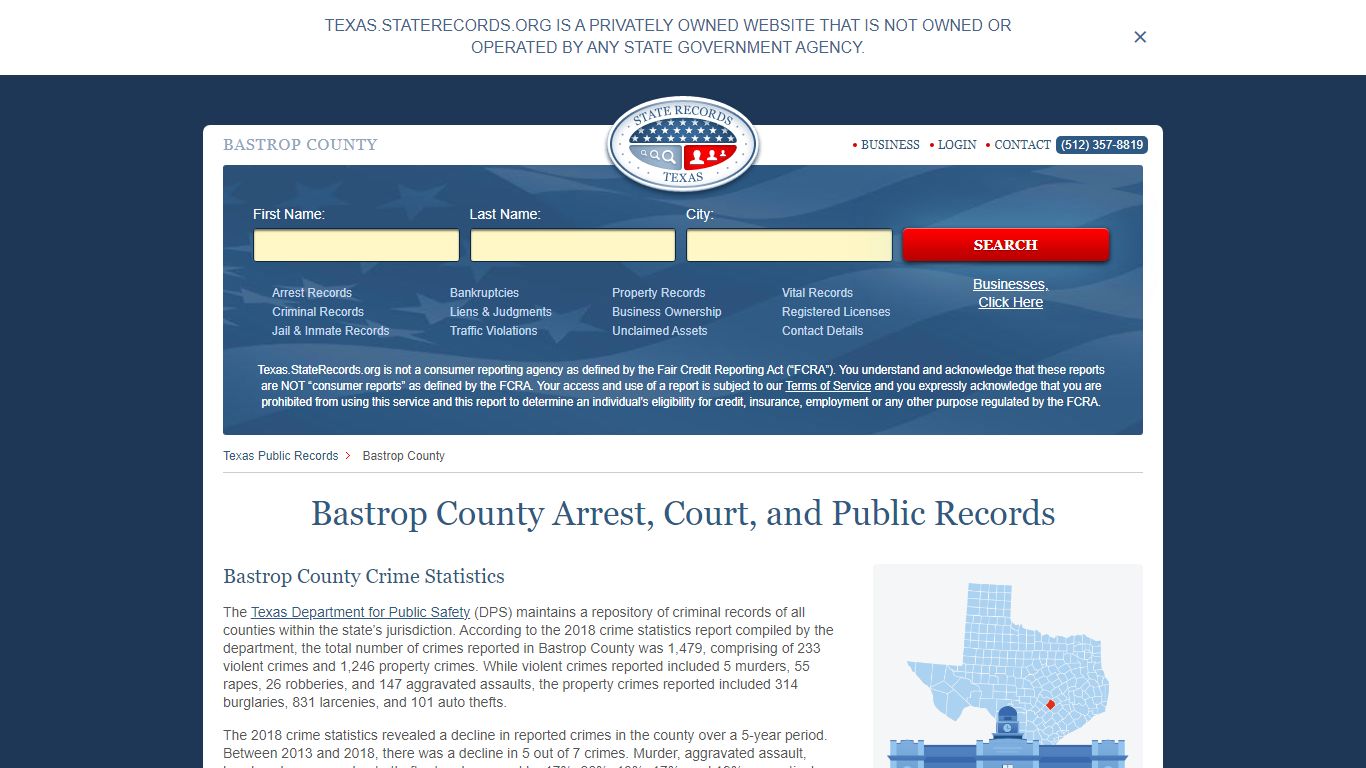 Bastrop County Arrest, Court, and Public Records